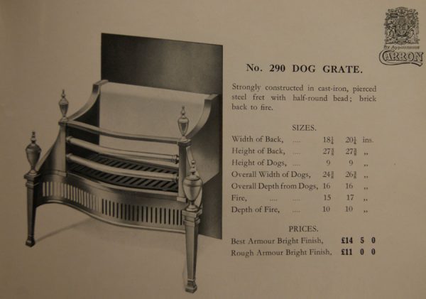 Carron Company Fireplace, Dog Grate (SOLD)