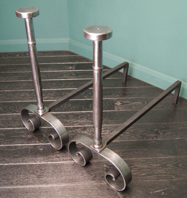 Polished Wrought Andirons (SOLD)