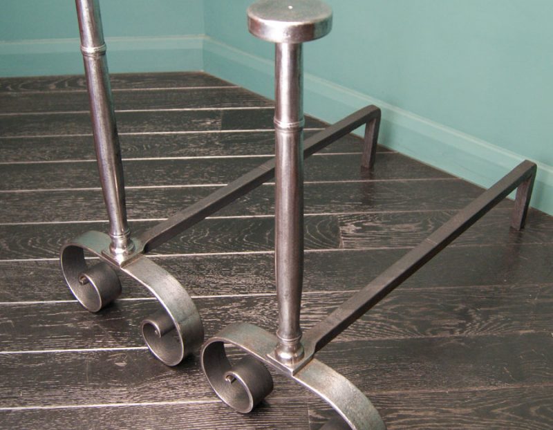 Polished Wrought Andirons (SOLD)