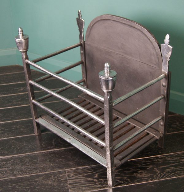 Polished Wrought Railed Fire Basket (Sold)