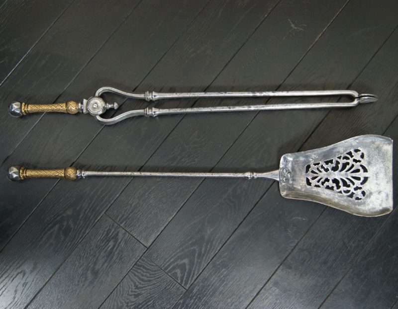 Polished Steel & Brass Fire Irons