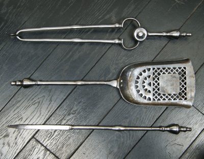 Small Polished Steel Fire Tools