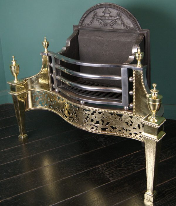 English Engraved Brass Fire Grate (SOLD)