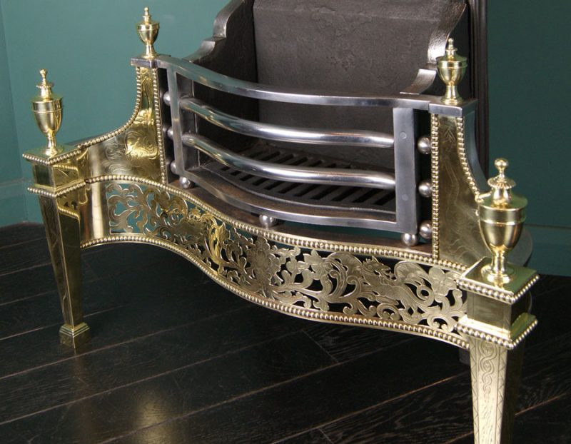 English Engraved Brass Fire Grate (SOLD)