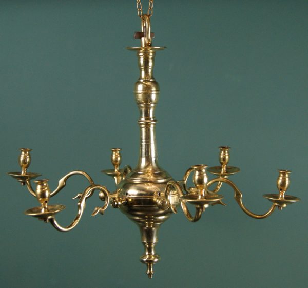 18th Century English Brass Chandelier