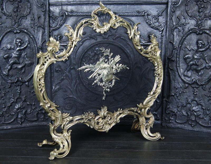 Polished Brass Rococo Fire Screen (SOLD)