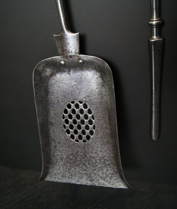 A Regency Period Set of Polished Steel Fire Irons