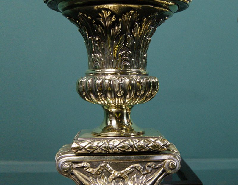 Ornate Brass Andirons