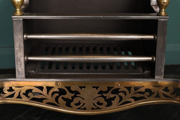 An English Polished Brass & Wrought Basket Grate