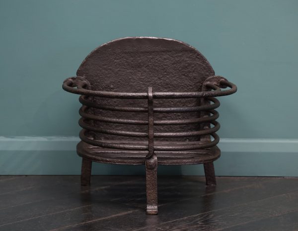 English Semi-Circular Wrought-Iron Fire Basket