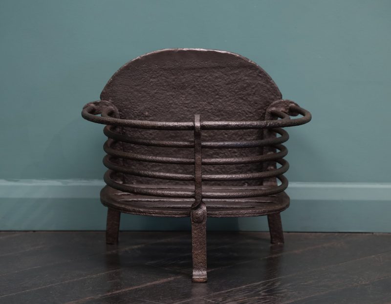 English Semi-Circular Wrought-Iron Fire Basket