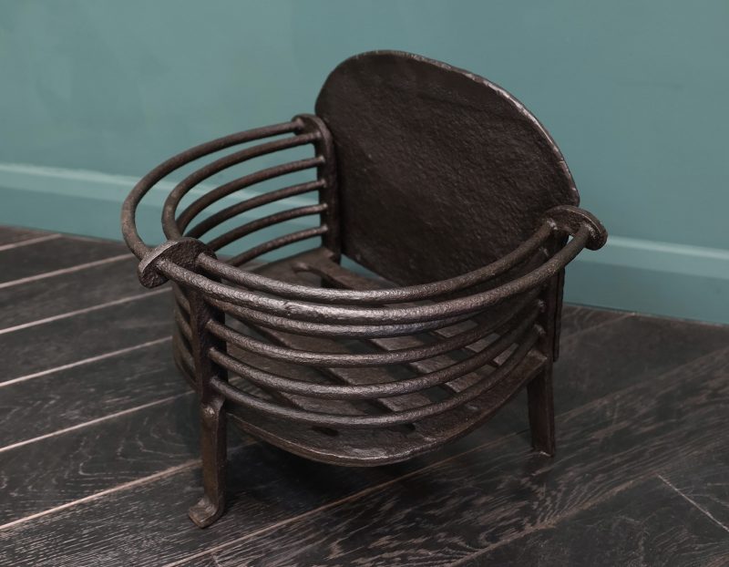 English Semi-Circular Wrought-Iron Fire Basket