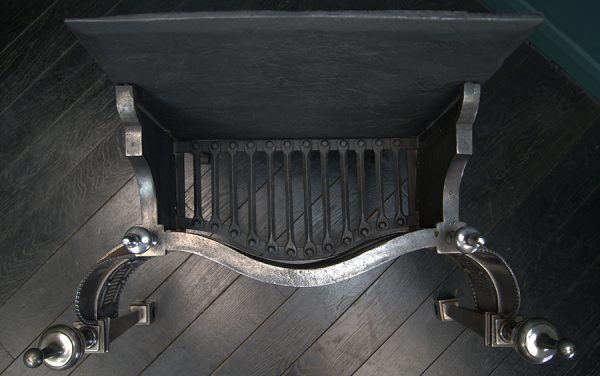 19th Century Polished Steel Dog Grate