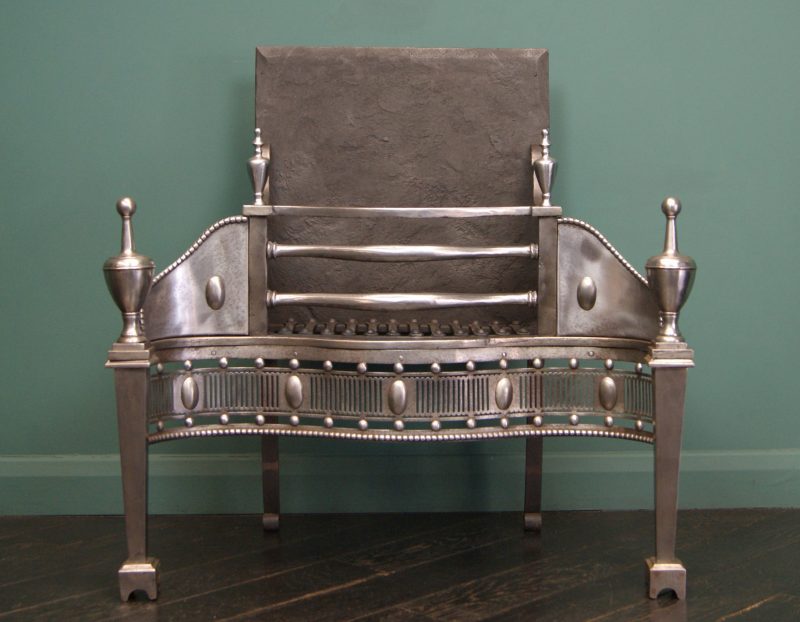 19th Century Polished Steel Dog Grate