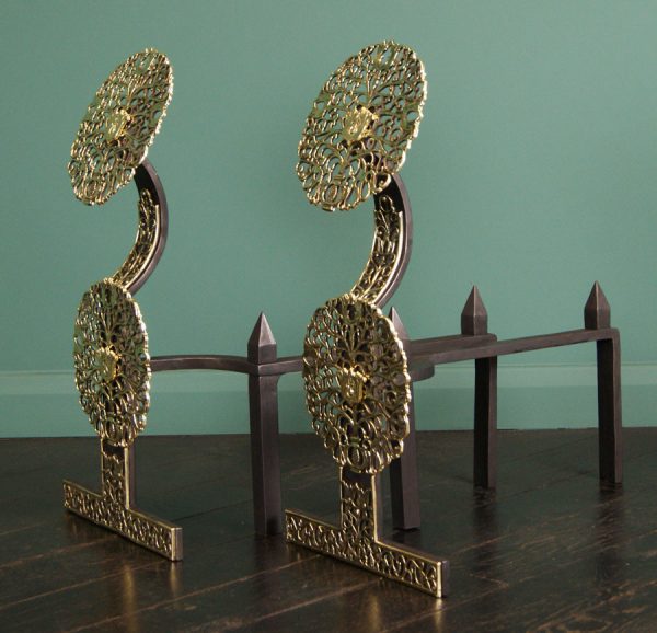 Foliated Fireplace Andirons (Sold)