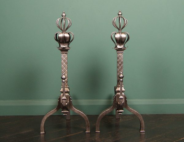 English Gothic-Revival Andirons