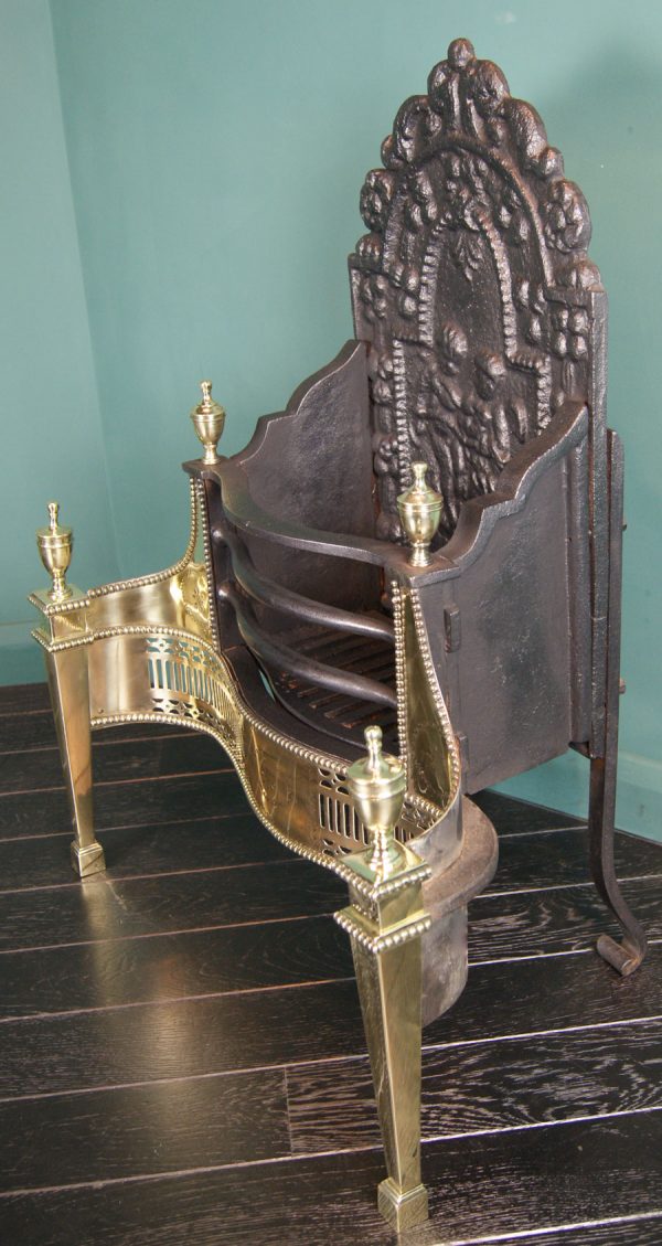 A Brass, Wrought & Cast-Iron Fire Grate by Thomas Elsley