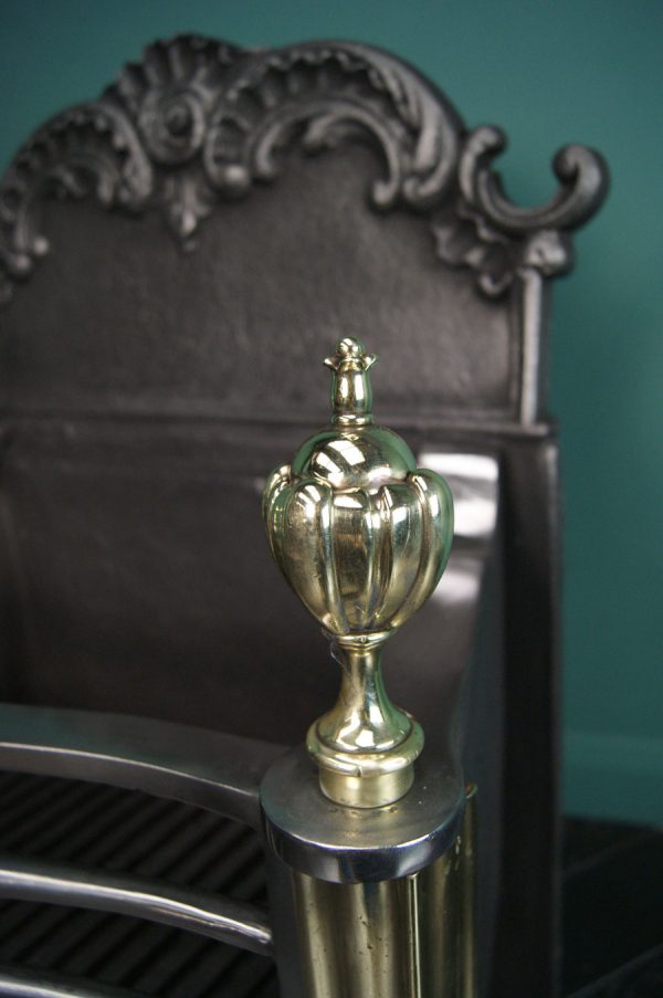 Polished Wrought & Brass Fire Basket (SOLD)