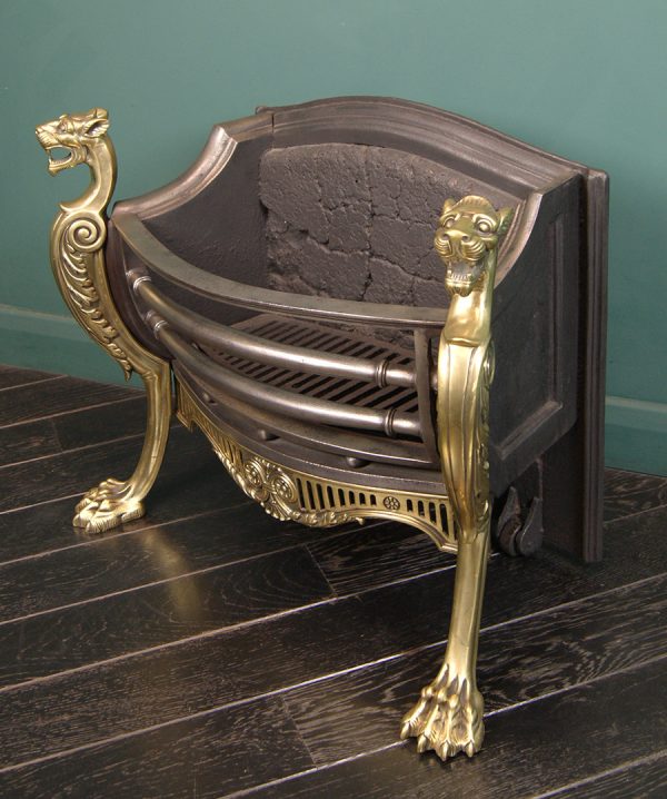 19th Century Brass & Iron Panther Grate