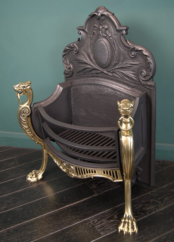 19th Century Brass & Cast-Iron Panther Grate