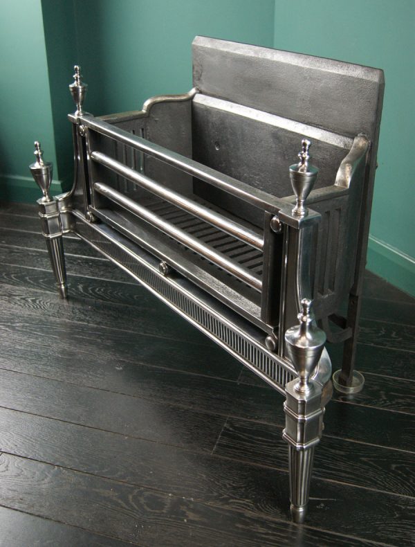 Polished Steel Free-Standing Fire Grate (SOLD)