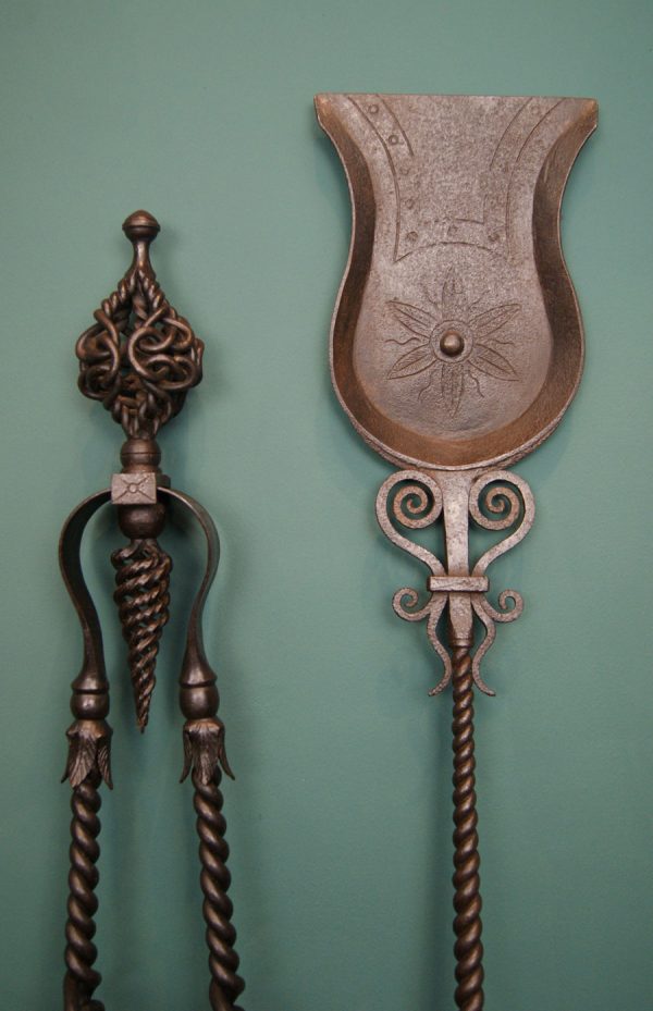 A Pair of Fine Wrought Fire Irons