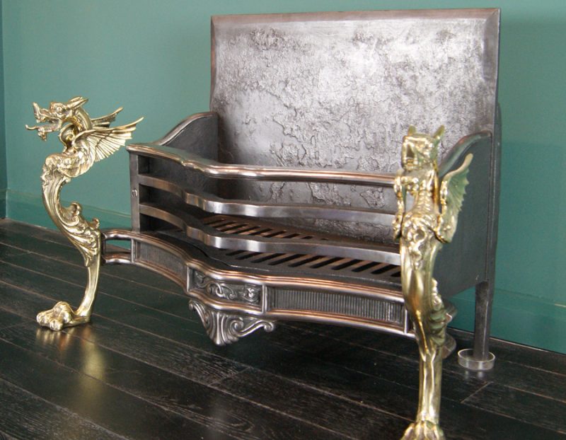Large Cast-Iron and Brass Log Grate (SOLD)
