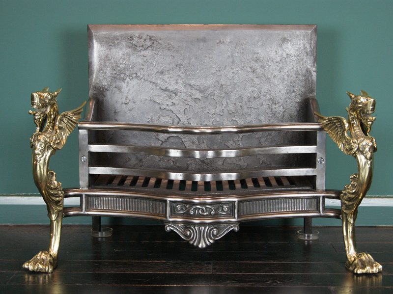 Large Cast-Iron and Brass Log Grate (SOLD)