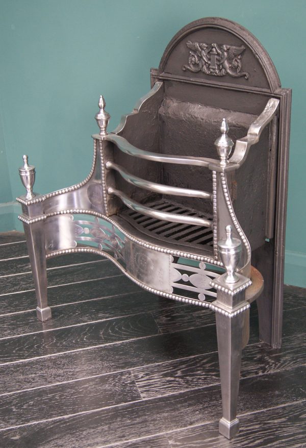 A Polished Steel Dog Grate by T Elsley (Sold)