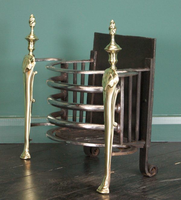 Queen Anne Wrought and Brass Fire Grate (SOLD)