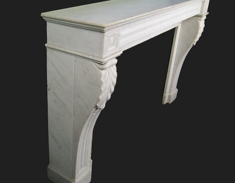 French Carrara Marble Fireplace in the Louis XVI manner