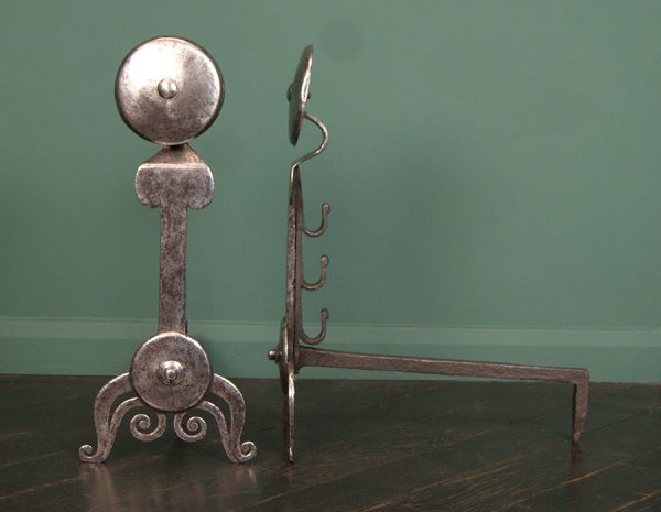 Polished Wrought-Iron Fire Dogs (SOLD)