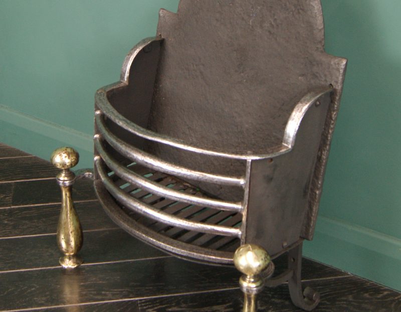 English Brass & Wrought Fire Basket in the Queen Anne Manner (SOLD)