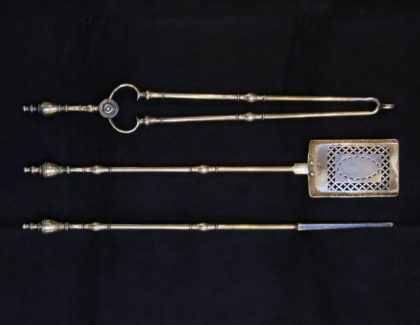 Late Georgian Polished Brass Fire Tools