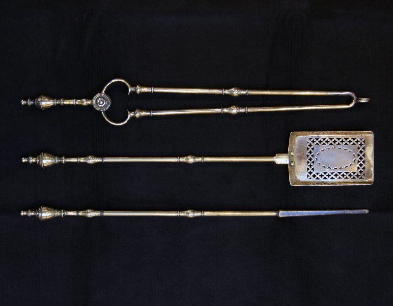 Late Georgian Polished Brass Fire Tools