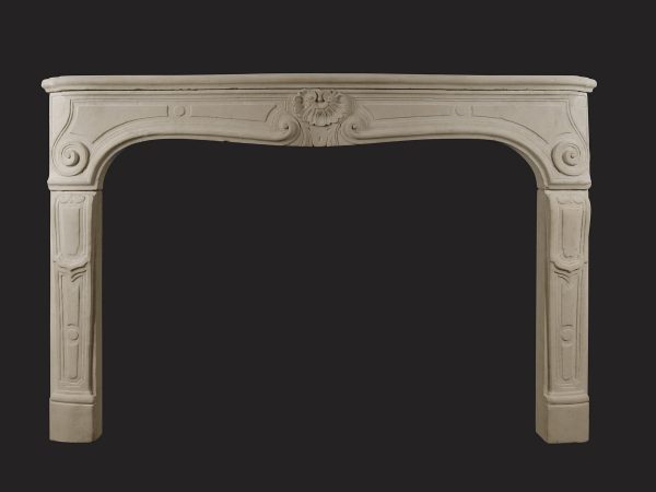 French Louis XV Antique Stone Fireplace