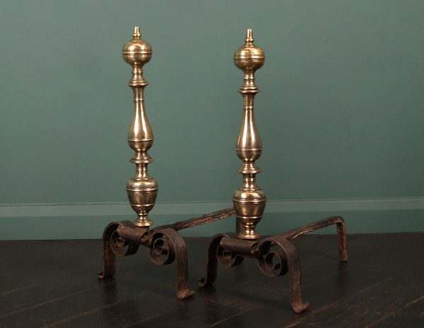 18th Century Italian Bronze & Wrought Andirons (Sold)