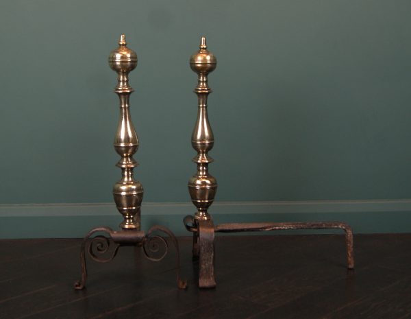 18th Century Italian Bronze & Wrought Andirons (Sold)