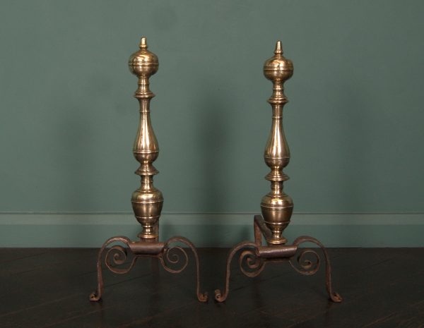 18th Century Italian Bronze & Wrought Andirons (Sold)