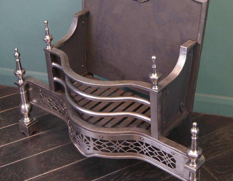 A 19th Century English Polished Steel Dog Grate