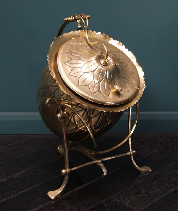 A 19th Century Brass Acorn Seed-Pod Coal Scuttle by Benham & Froud after a design by Christopher Dresser