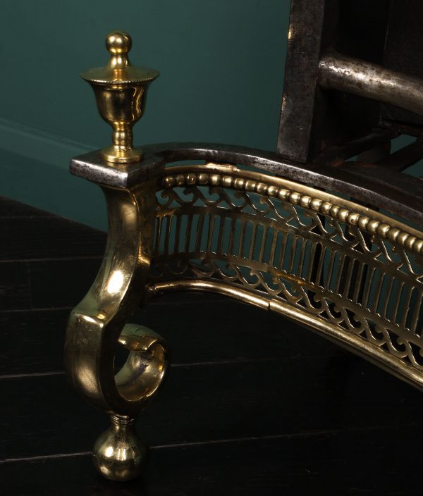 A Late 18th Century English Wrought & Brass Fire Basket