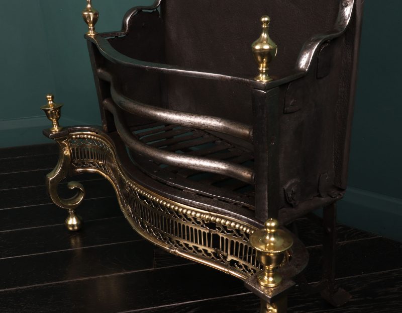 A Late 18th Century English Wrought & Brass Fire Basket
