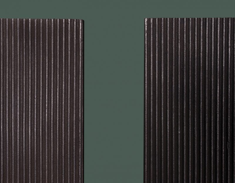 Fine Reeded Cast-Iron Fireplace Interior Panels