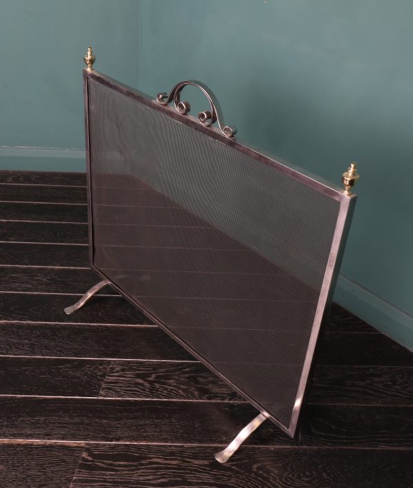 Polished Steel Fire Screen (Sold)