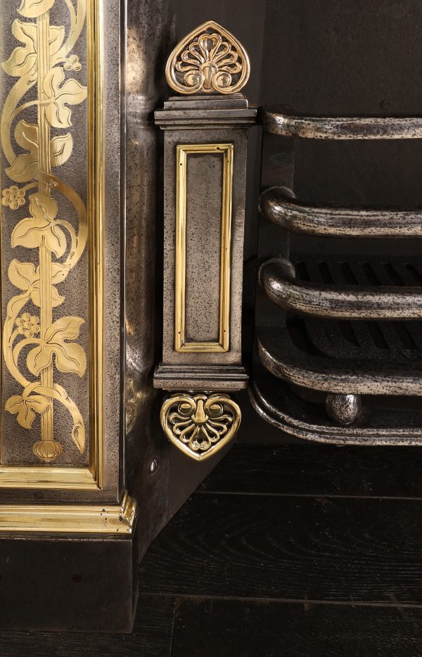 An Elegant Period Regency Register Grate with Brass Inlay attributed to George Bullock