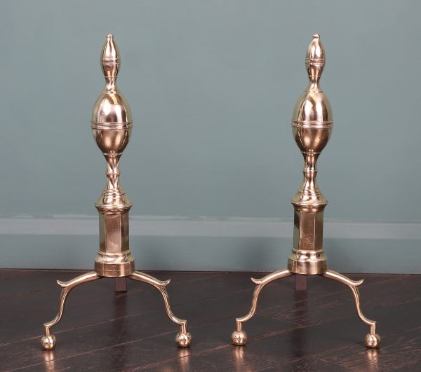 A Pair of American Federal Brass Andirons (Sold)