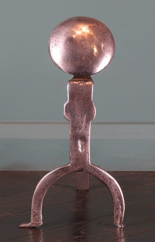 A pair of English Polished Steel Andirons