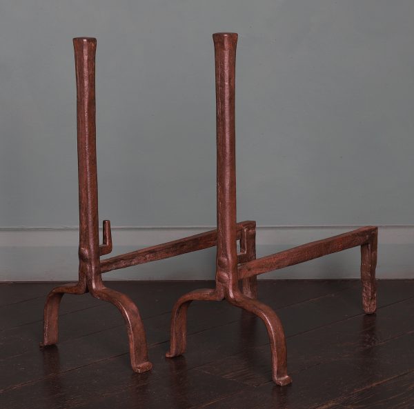 A Pair of 18th Century Wrought Fireplace Fire Dogs