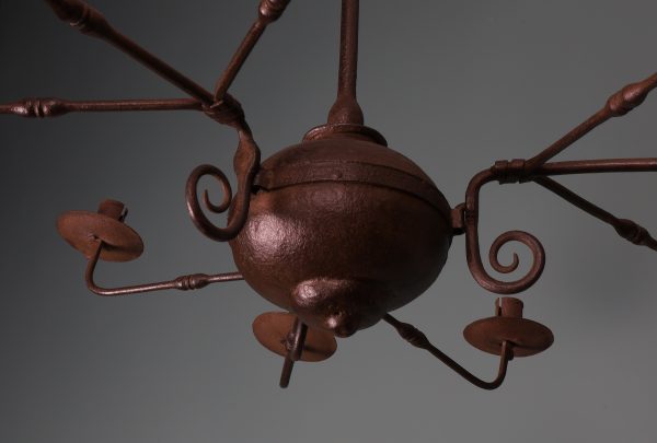 A 19th Century Wrought-Iron Chandelier (Sold)